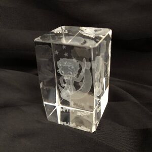 Crystal 3D Etched Betty Boop Paperweight